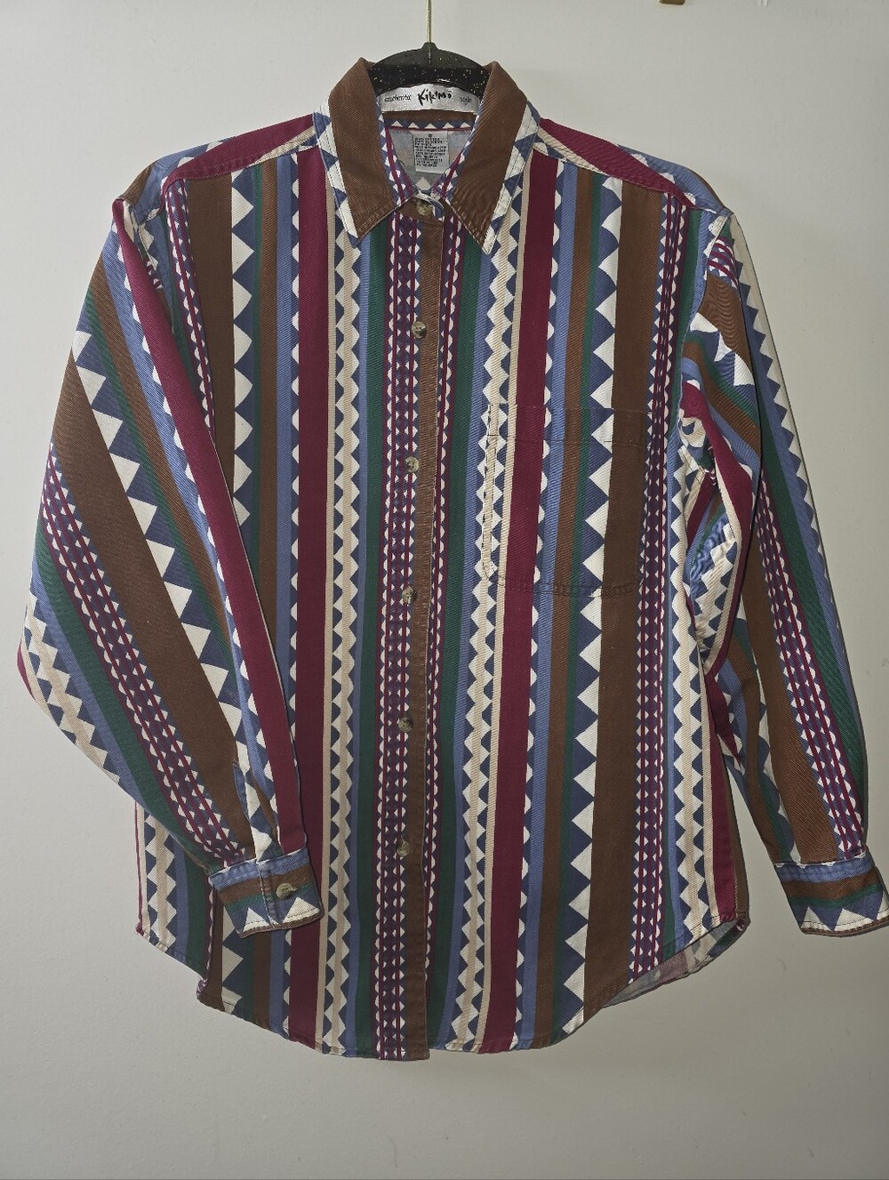 90s Vintage Authentic Kikomo Style Brand 100% Cotton Western Button Down Size S
